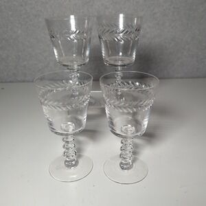 Vintage Woodstock by TIFFIN-FRANCISCAN Claret Wine / Water 6.25"‎  Set Of 4
